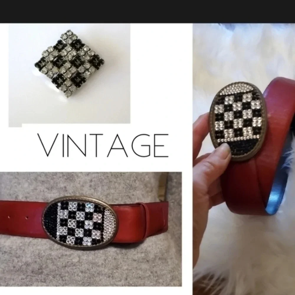 Vintage Red‎ Western style leather Belt S- M